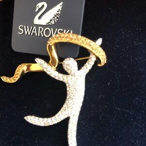 Swarovski Gold and Silver Celebrate the Spirit “JOY” Brooch